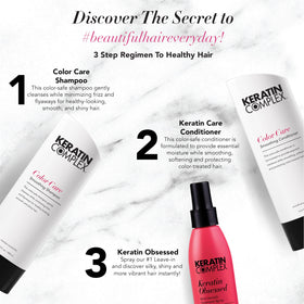 Keratin Complex Color Care Shampoo pump close-up for gentle cleansing