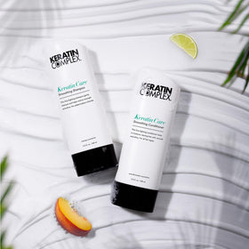 Keratin Complex duo front packaging showing both bottles and benefits