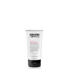 Keratin Complex front packaging showing tube and label with travel-friendly size benefit