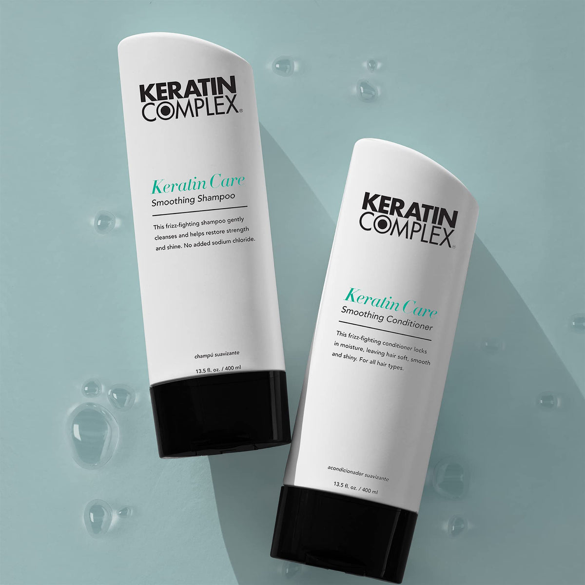 Keratin Complex being applied to hair demonstrating detangling and softness