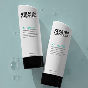 Keratin Complex before and after hair shot showing reduced frizz benefit
