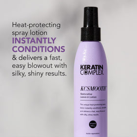 Keratin Complex in-hand application demonstrating even spread and reduced frizz