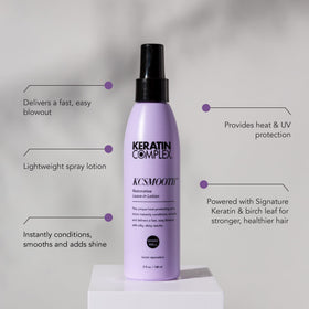 Keratin Complex pump dispensing lotion illustrating easy, controlled application benefit