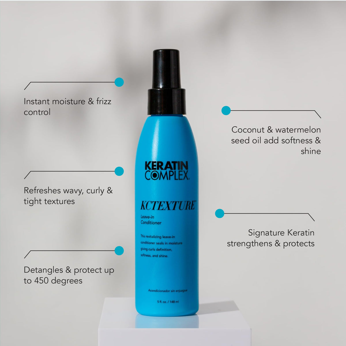 Keratin Complex pump close-up for easy dispensing and mess-free use