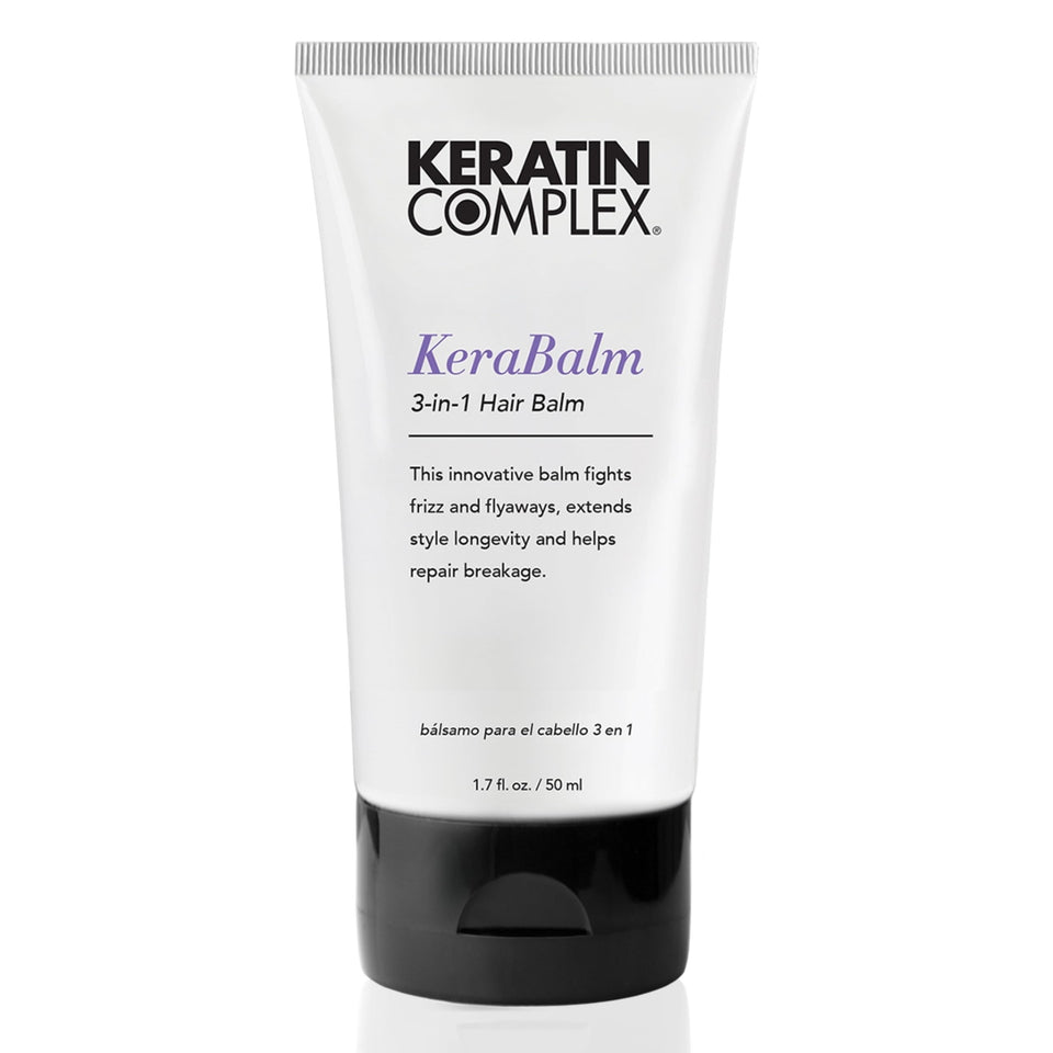 Keratin Complex front packaging showing 1.7 fl oz and clear product benefit