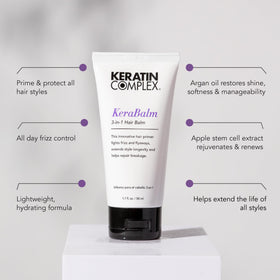Keratin Complex balm texture closeup demonstrating lightweight, non-greasy finish