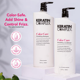 Keratin Complex pump top dispense demonstrating easy, controlled product use for efficiency