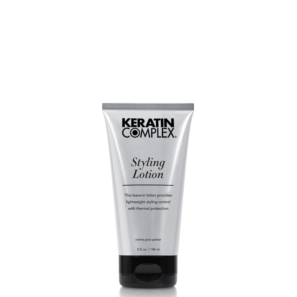 Keratin Complex styling lotion front packaging showing bottle and product benefit