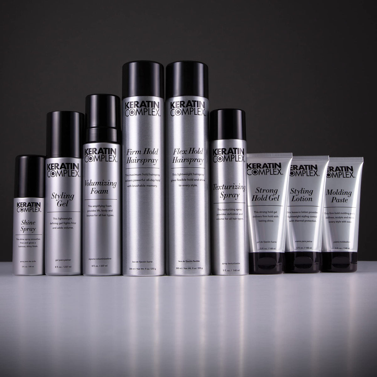 Keratin Complex lotion texture on hand demonstrating lightweight spreadability