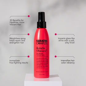 Keratin Complex in-use on wet hair to demonstrate frizz control benefit