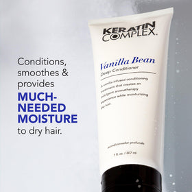Keratin Complex being applied to mid-lengths demonstrating improved manageability and smoothness