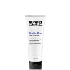 Keratin Complex front packaging showing 7 oz jar and vanilla imagery for clear identification and appeal
