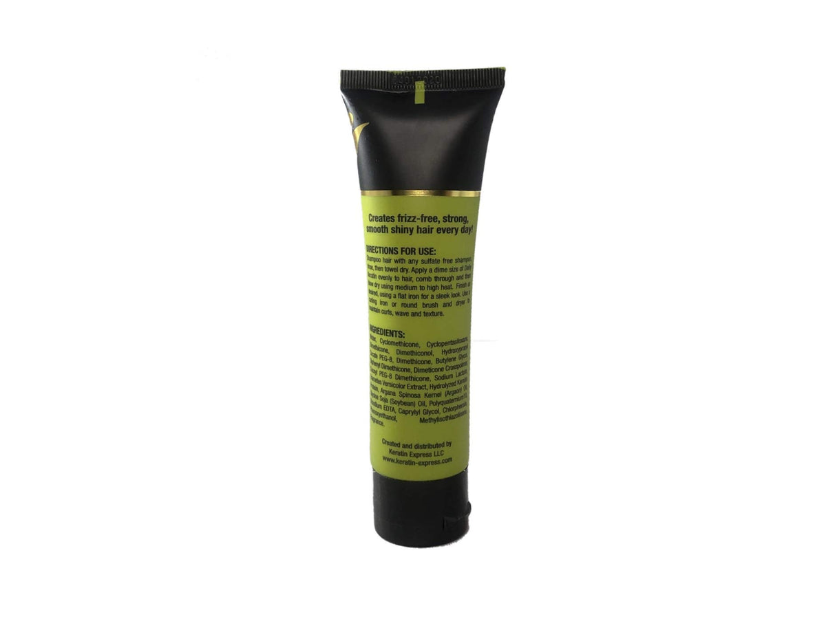 Keratin Express pump close-up illustrating easy dispensing and control