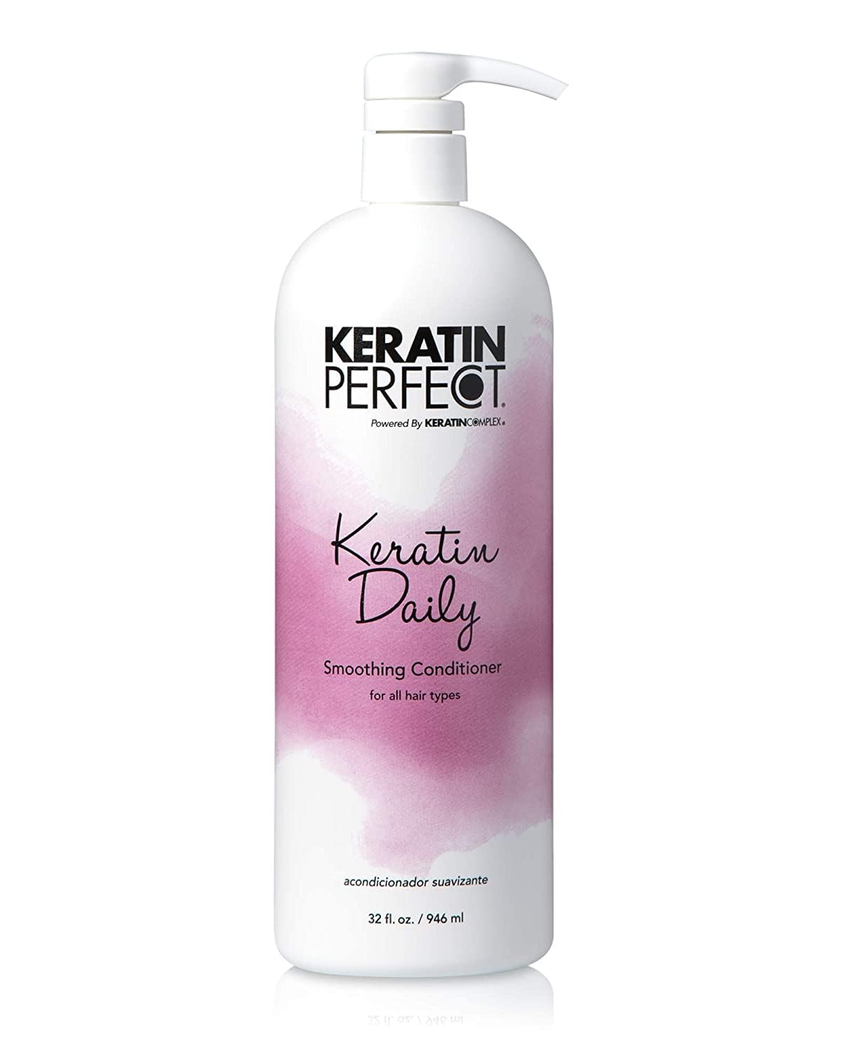 Keratin Perfect front bottle 32oz showing label and smooth-hair benefit