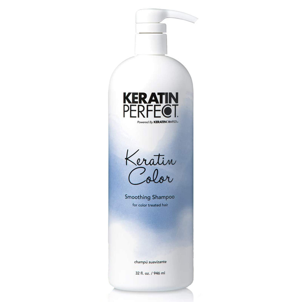 Keratin Perfect front packaging showing 32oz bottle and product branding benefits