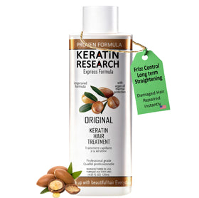 KERATIN RESEARCH front packaging showing product and benefits