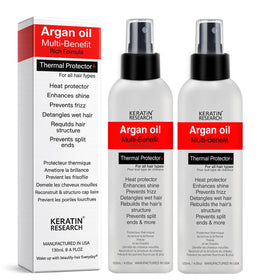 KERATIN RESEARCH bottle front view showing label and twin-pack benefit