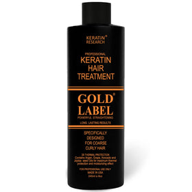 KERATIN RESEARCH front packaging showing professional 240ml bottle and benefits