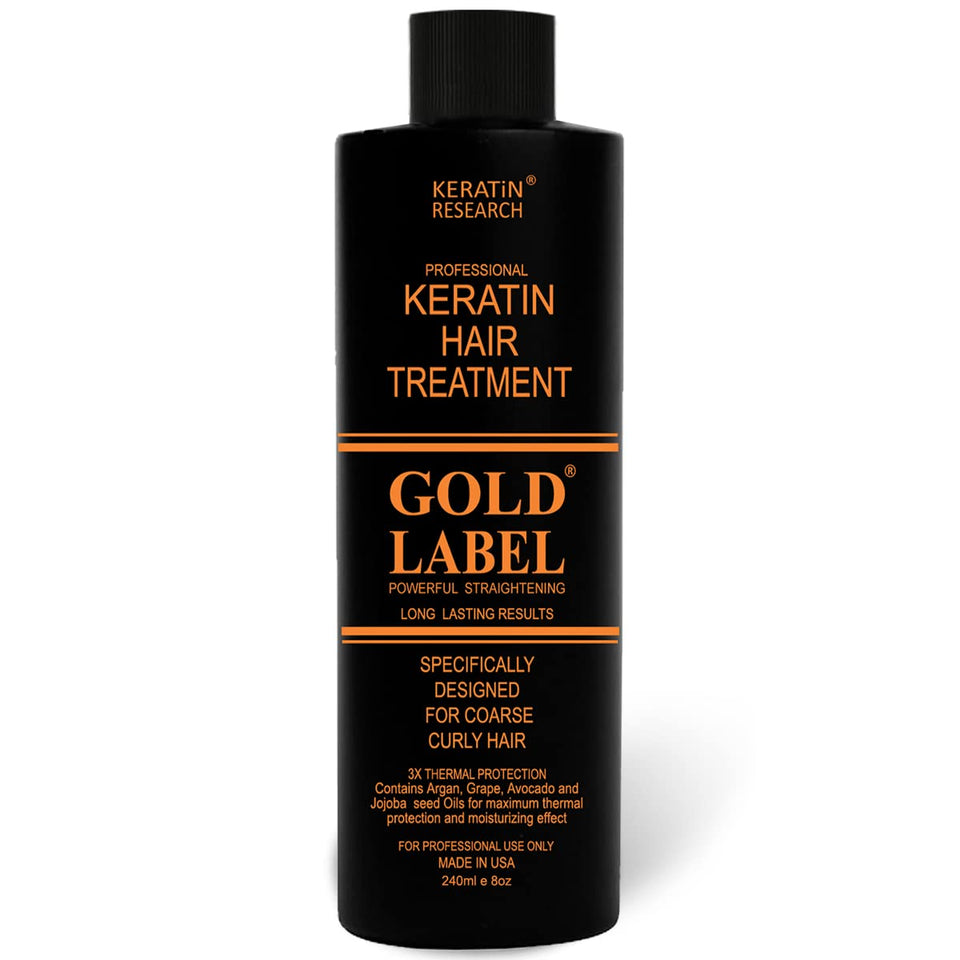 KERATIN RESEARCH front packaging showing professional 240ml bottle and benefits