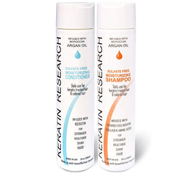 KERATIN RESEARCH in-use on wet hair illustrating smooth application and gentleness