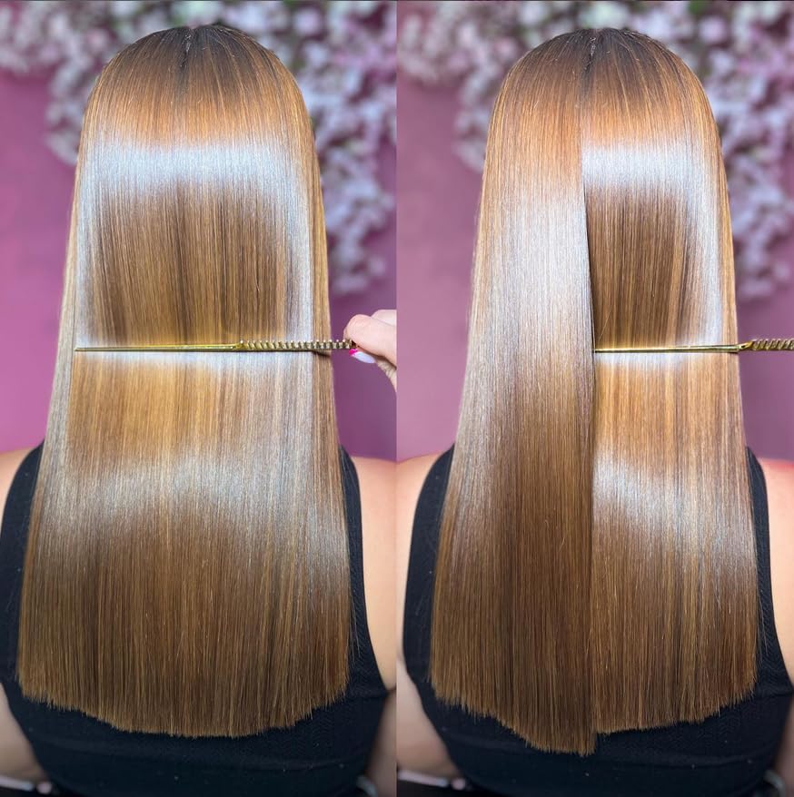 KERATIN RESEARCH lifestyle image of sleek, frizz-free hair after treatment