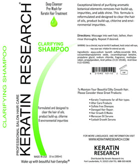 KERATIN RESEARCH shampoo pouring texture on hand illustrates concentrated cleansing benefit