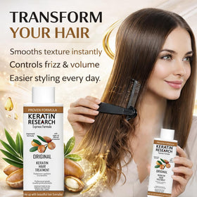 KERATIN RESEARCH pump and label detail for easy application control