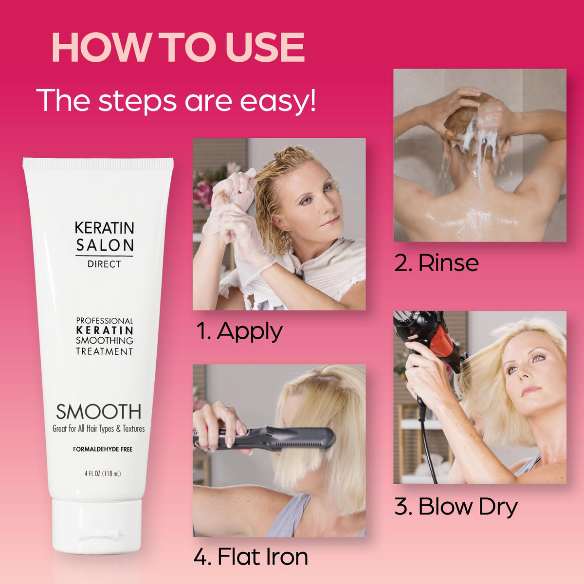 Keratin Salon Direct being applied to damp hair demonstrating ease of use