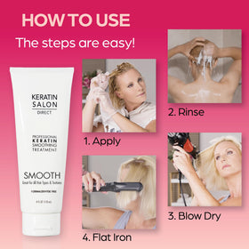 Keratin Salon Direct being applied to damp hair demonstrating ease of use