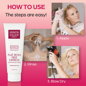 Keratin Salon Direct blow-dry result demonstrating sleek, frizz-free benefit