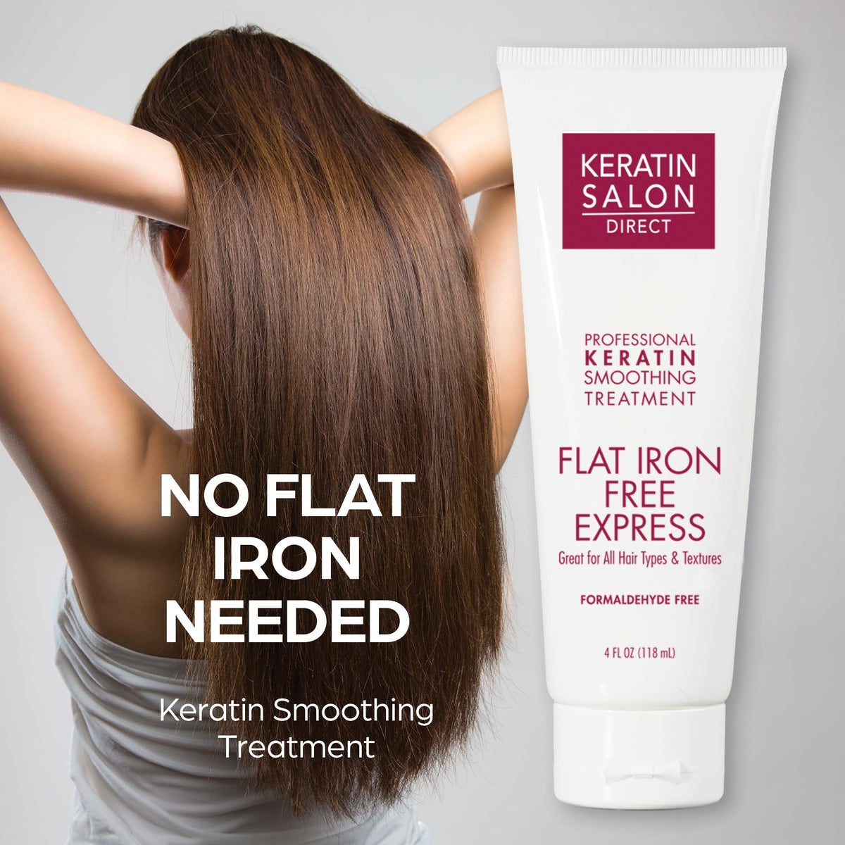 Keratin Salon Direct formula texture close-up highlighting smooth, conditioning benefit