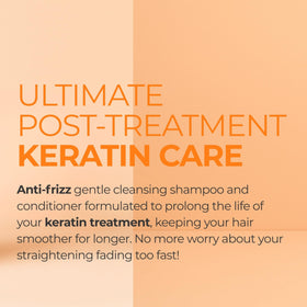 Kerazon conditioner spreading on hair to show softening and frizz reduction