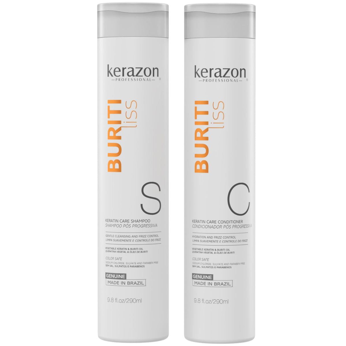 Kerazon front packaging showing dual pack for keratin protection and frizz control