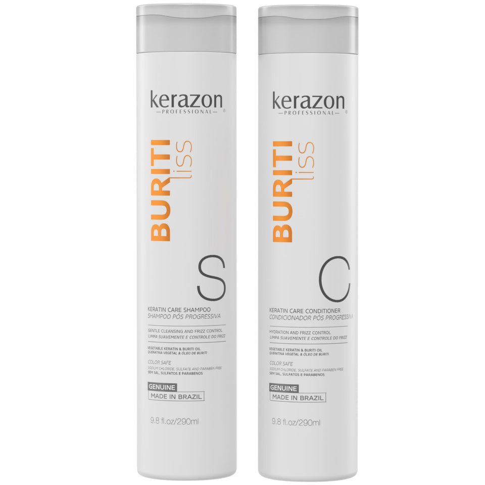 Kerazon front packaging showing dual pack for keratin protection and frizz control