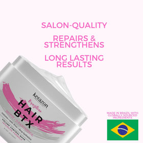 Kerazon Professional before-and-after colored hair showing safe results
