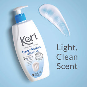 Keri lotion applied on forearm demonstrating quick absorption and softness