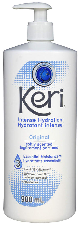 Keri front bottle showing label and convenient refill size for value