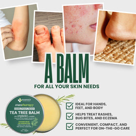 KESMEDIK balm being applied to foot to soothe itching