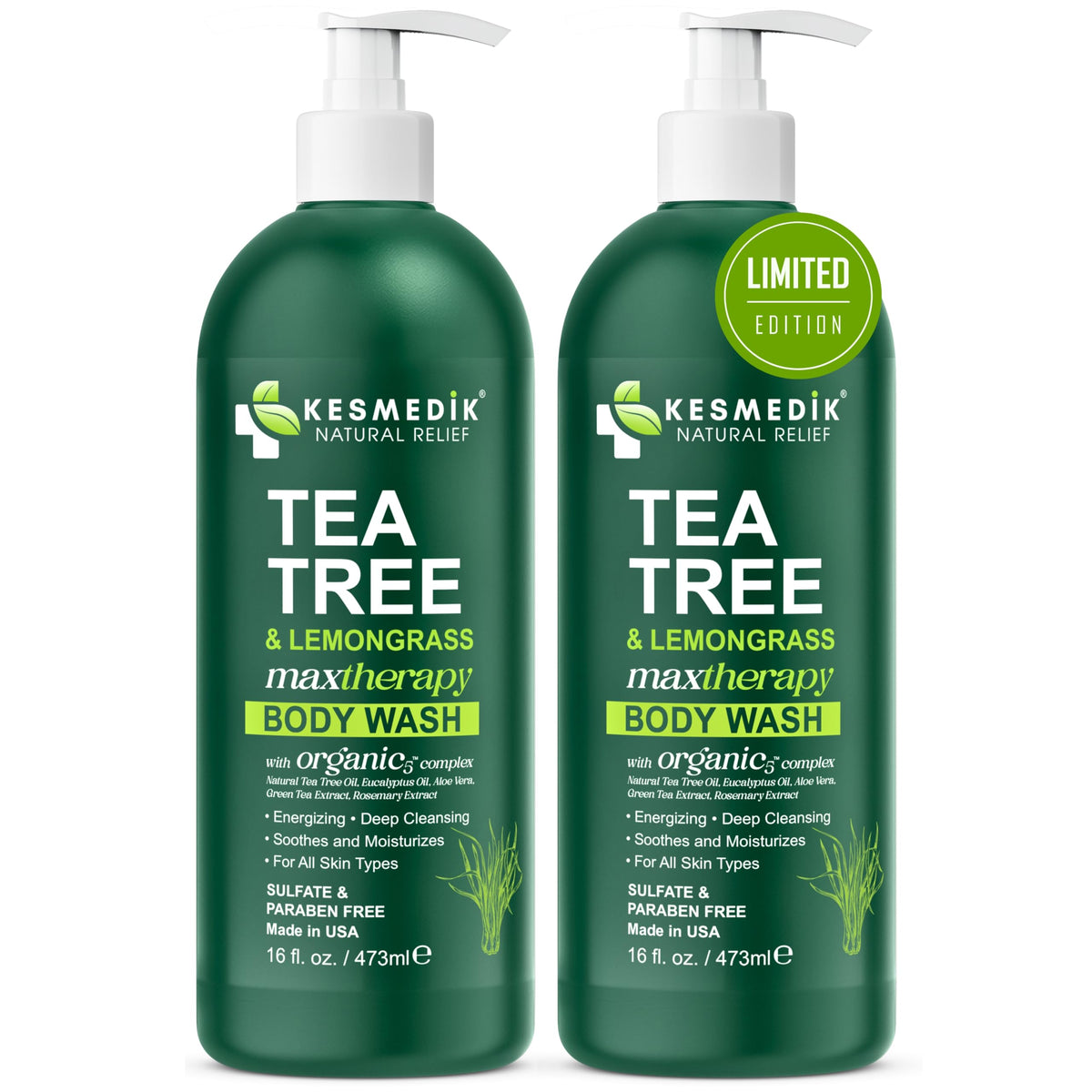 KESMEDIK back panel ingredients list emphasizing plant-based formulation