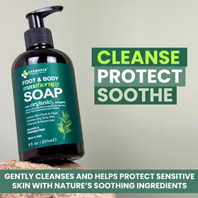 KESMEDIK used in shower on feet to soothe and refresh skin