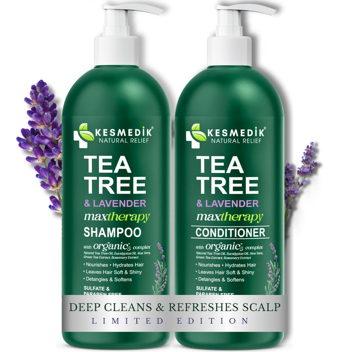 KESMEDIK front packaging showing shampoo and conditioner set, clear branding and size