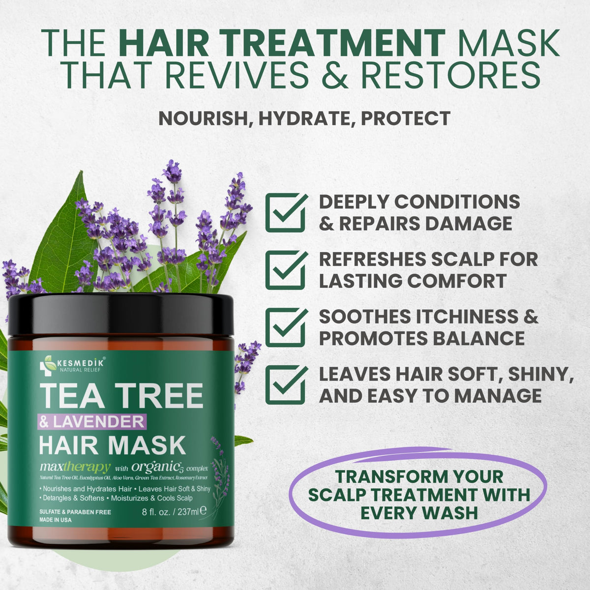 KESMEDIK hair mask in hands during application demonstrating easy spread and conditioning benefit