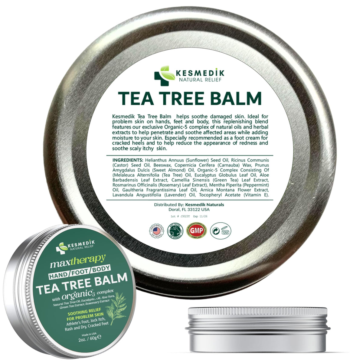 KESMEDIK ingredients with aloe and beeswax illustrating moisturizing benefit