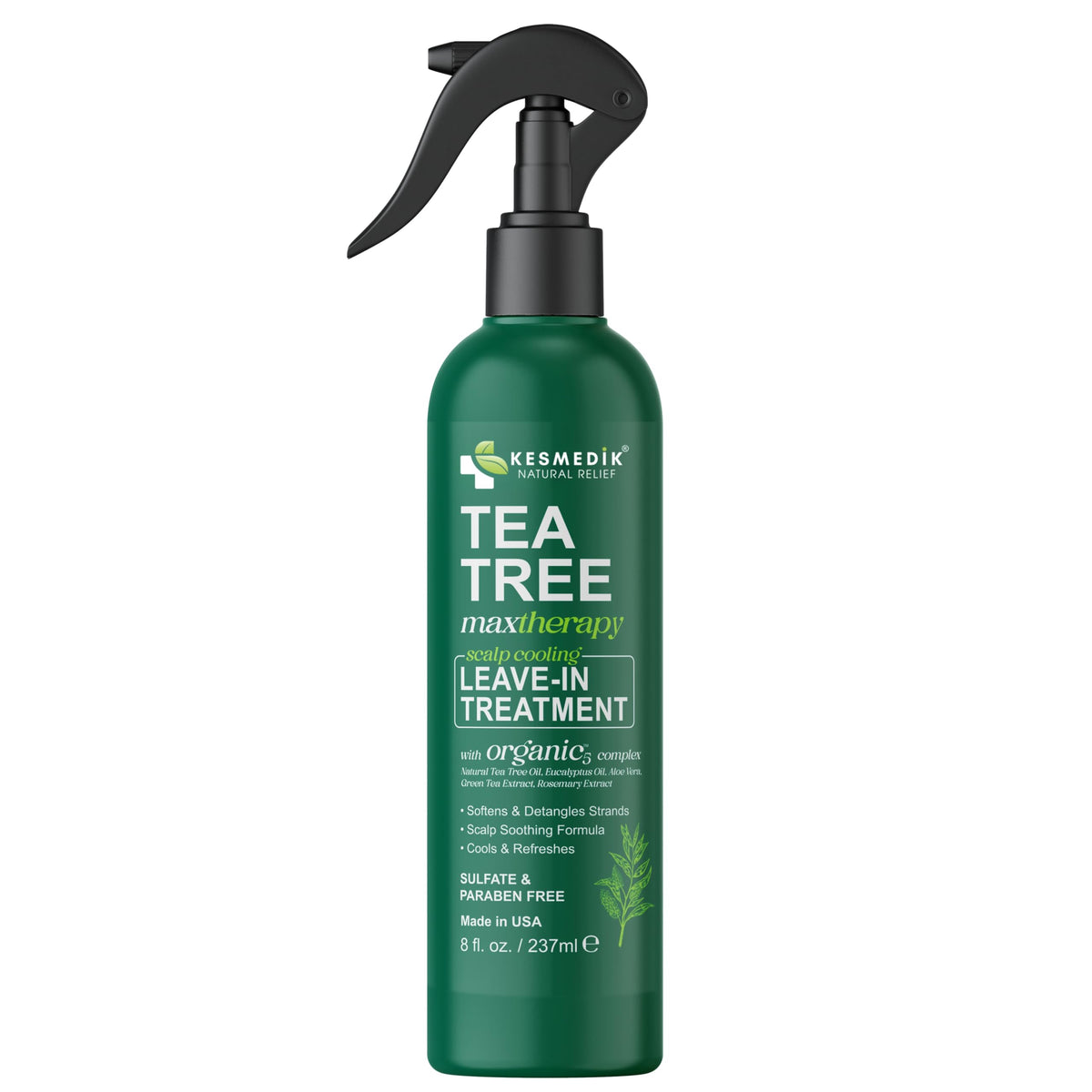 KESMEDIK tea tree leaves ingredient focus conveying natural soothing