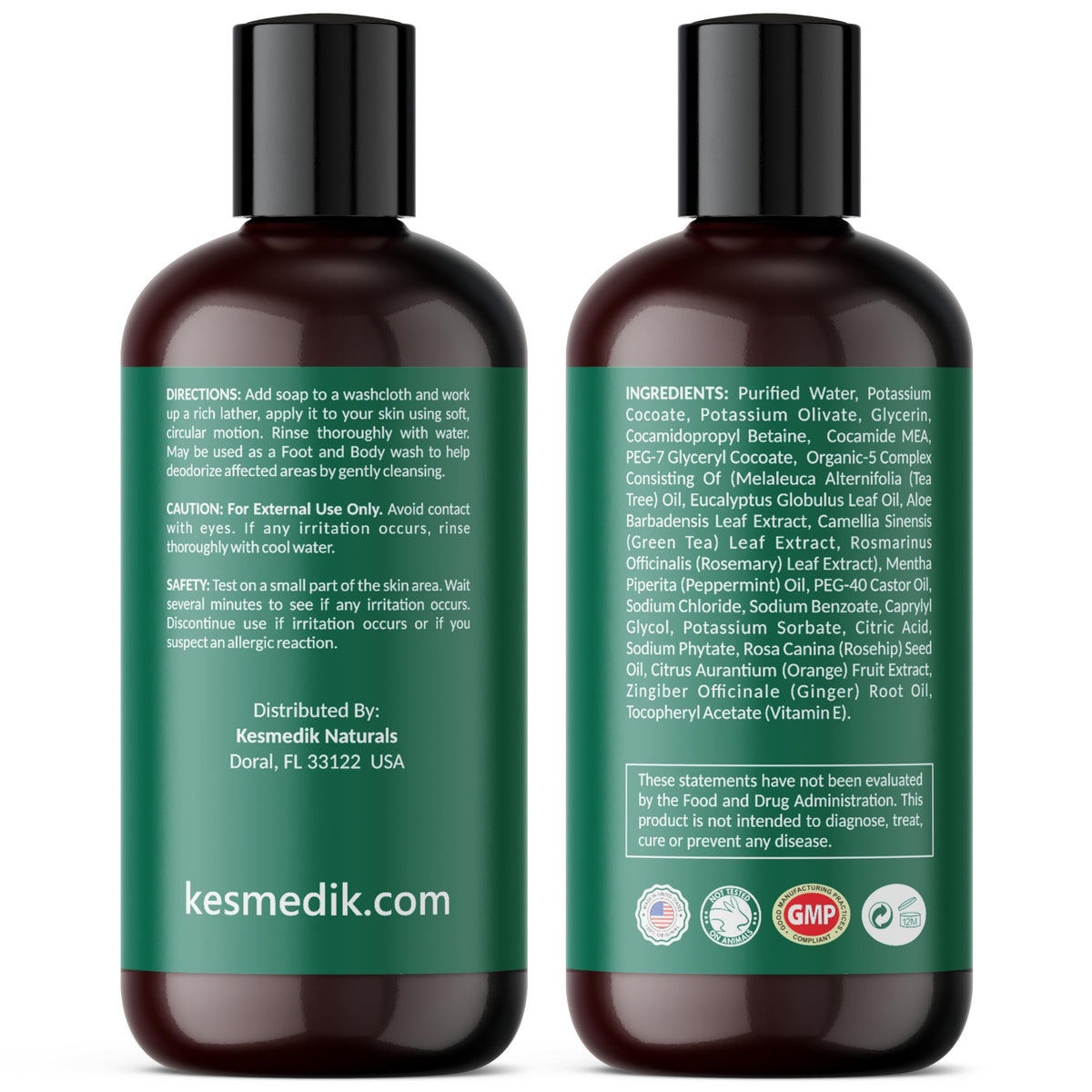 KESMEDIK tea tree and peppermint botanicals emphasizing natural support