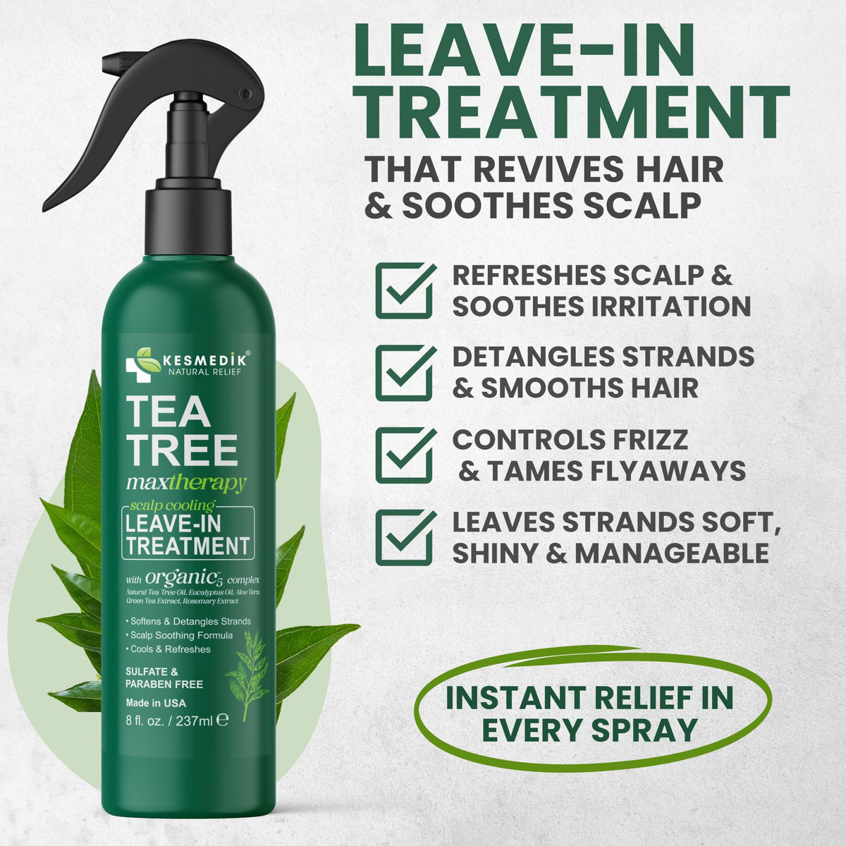 KESMEDIK nozzle spraying mist for easy detangling benefit