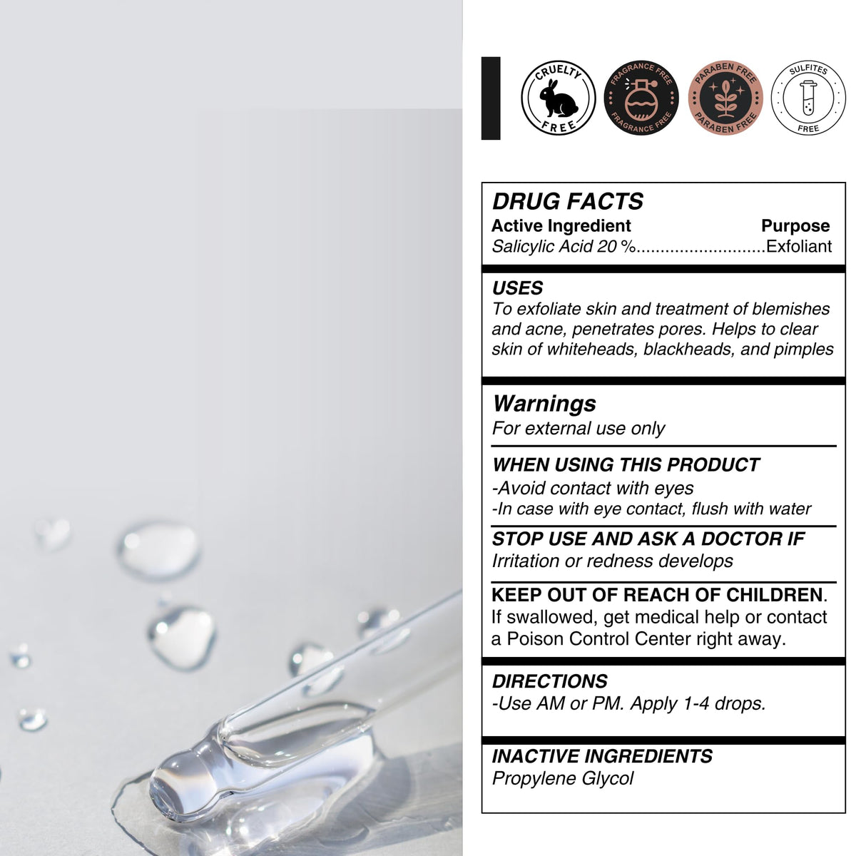 Ketostat serum droplet close-up showing lightweight texture for fast absorption benefit