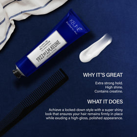 KEUNE 1922 classic gel label closeup highlighting brand and ingredient benefits