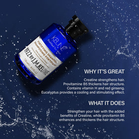 KEUNE 1922 creamy lather on palm showing gentle cleansing and non-greasy texture benefit