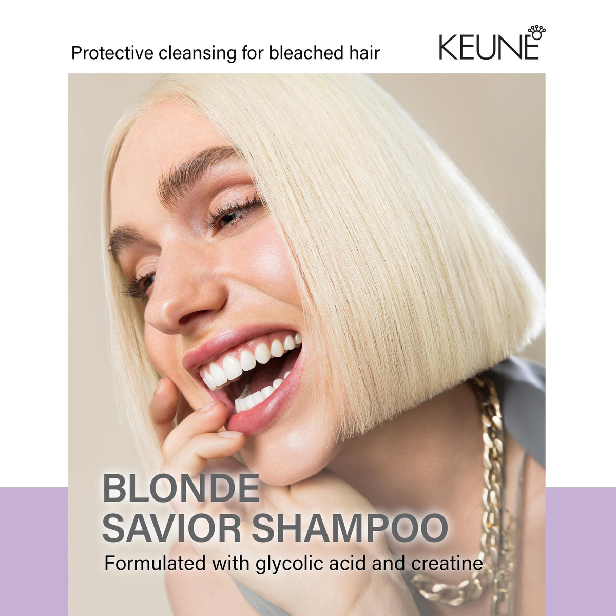 KEUNE back label close-up showing ingredients and usage directions for clarity